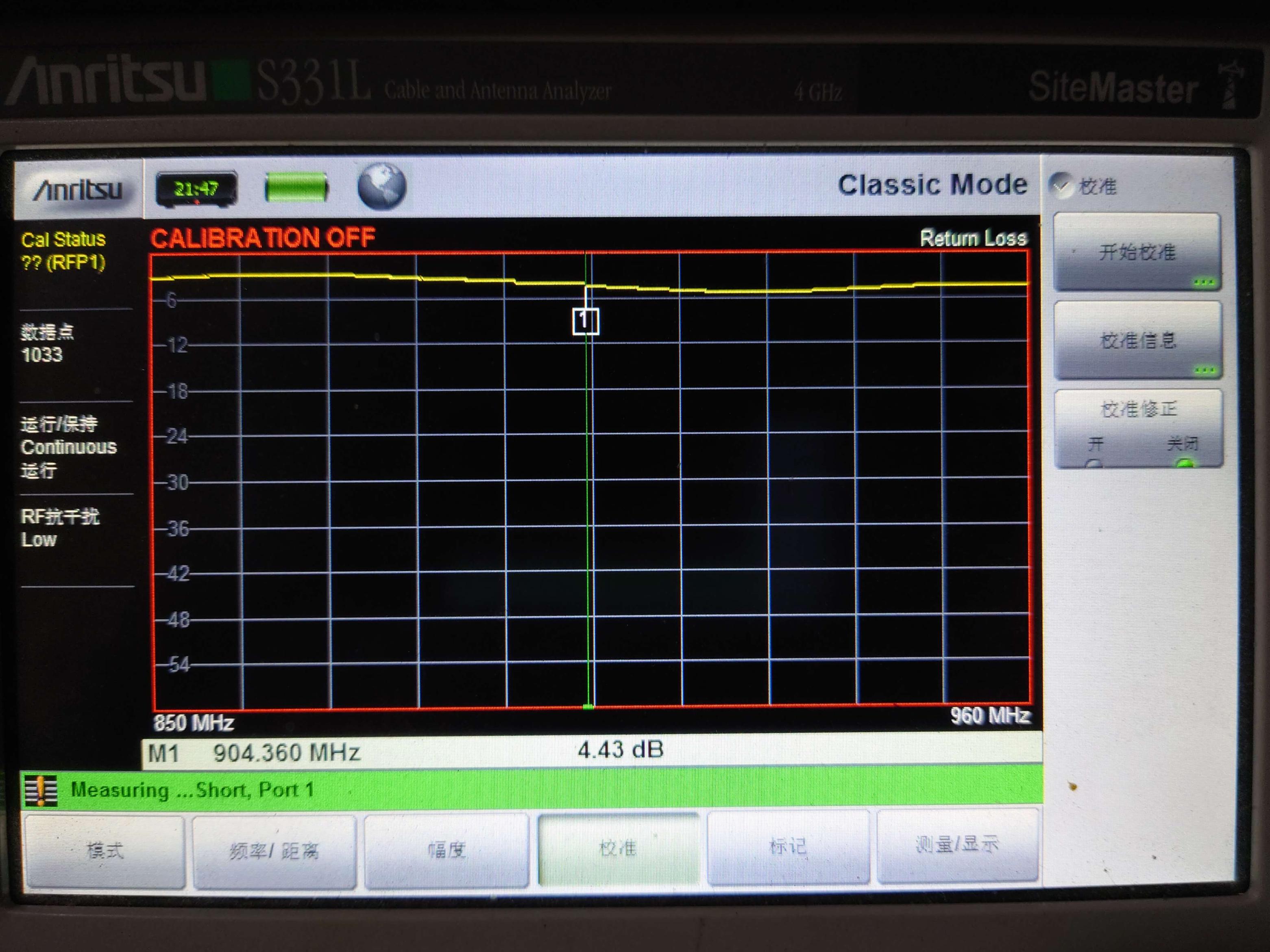校准状态2 短路