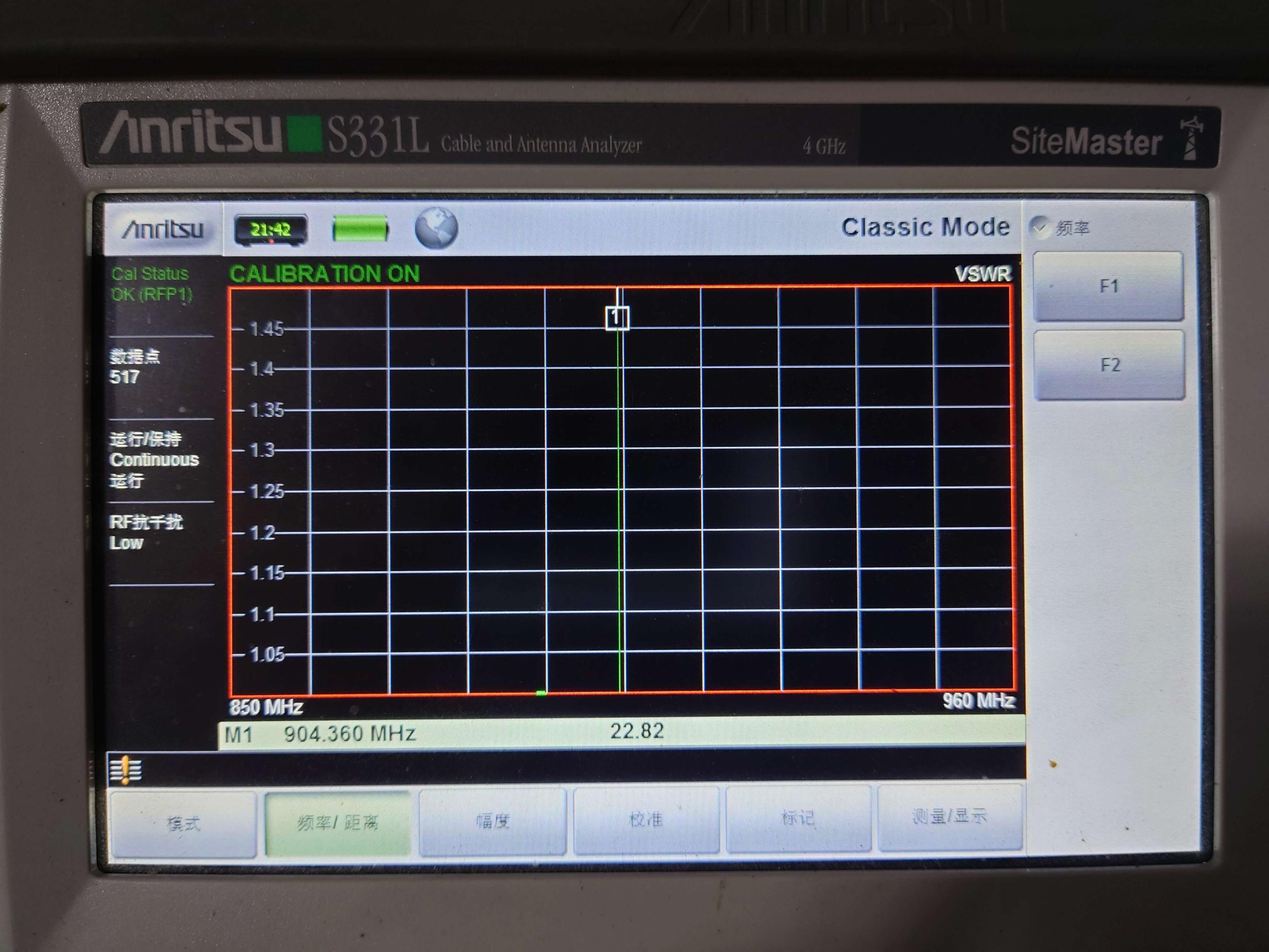 驻波比 频率菜单